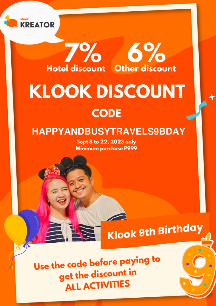 Klook Discount Code - Birthday Code hotel activities vacation - Happy and Busy Travels