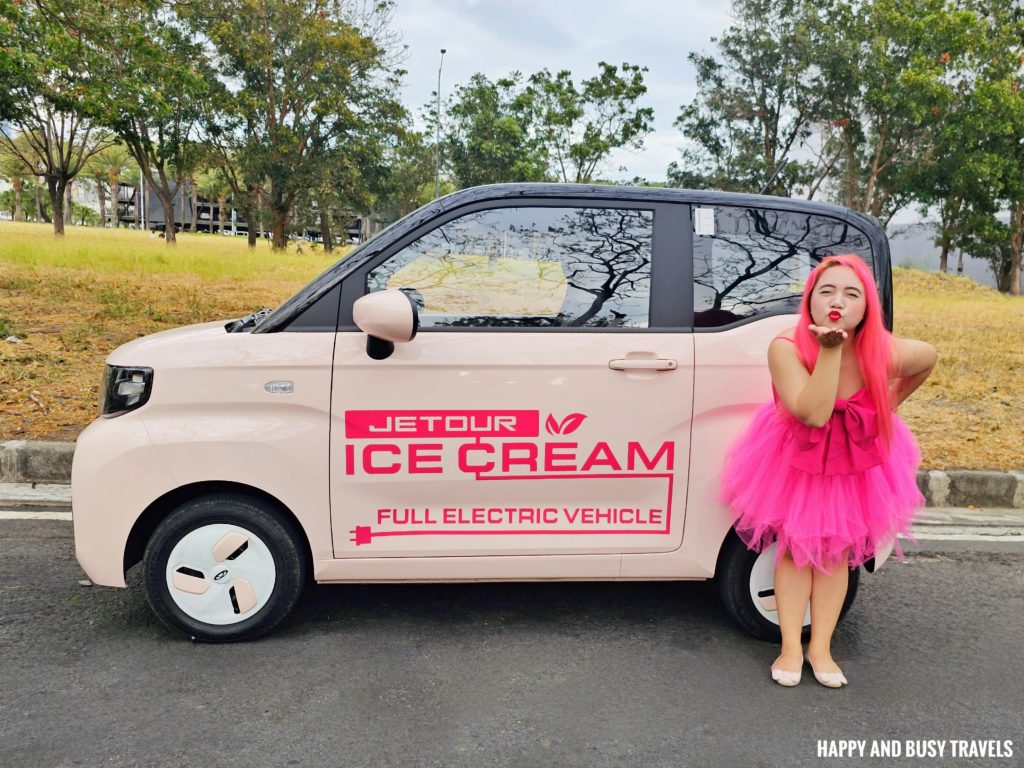JETOUR Ice Cream full electric vehicle pink review - color coding exempted features Happy and Busy Travels